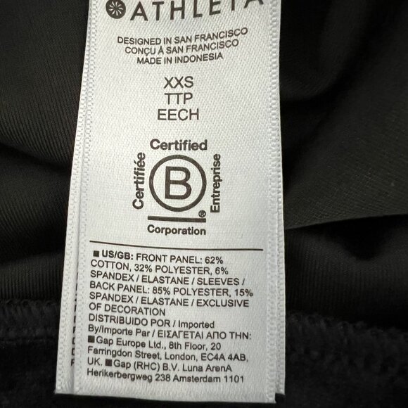 Athleta Womens Retroplush Velvet Crewneck Sweatshirt Black Snap Side size XXS - Picture 13 of 16